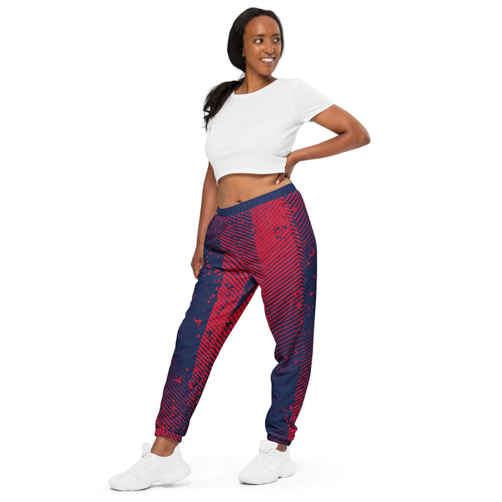 Unisex Track Pants - Red-Blue Street