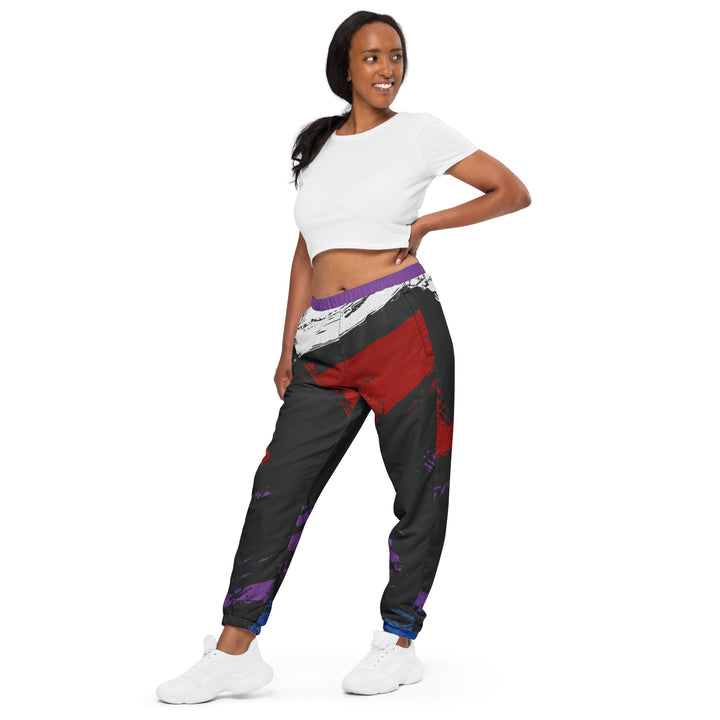 Unisex Track Pants - Black-Red Font