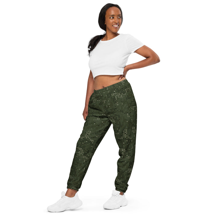 Unisex Track Pants - Green-Grey Camouflage