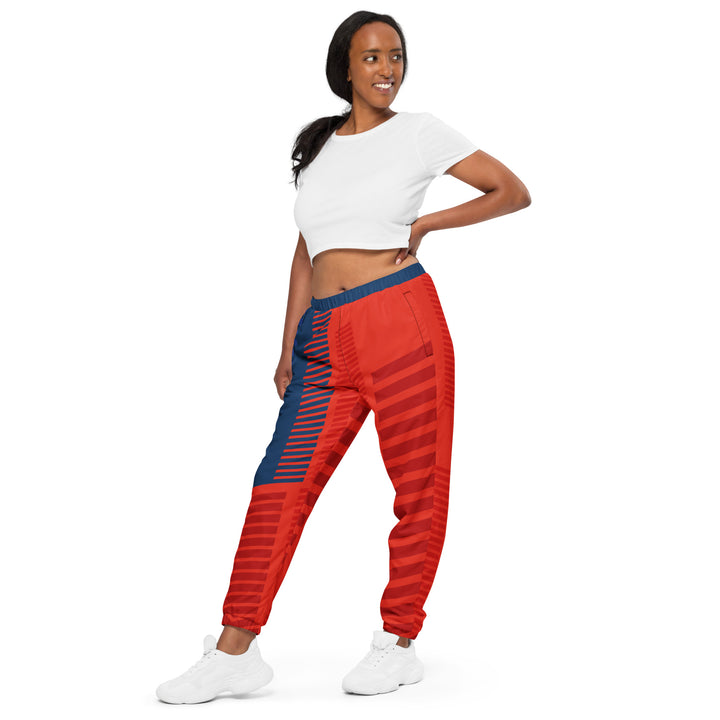 Unisex Track Pants - Red-Blue Track