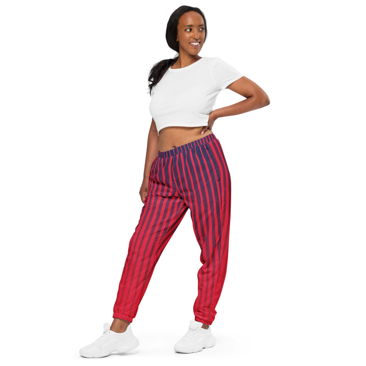 Unisex Track Pants - Red-Blue Stripes