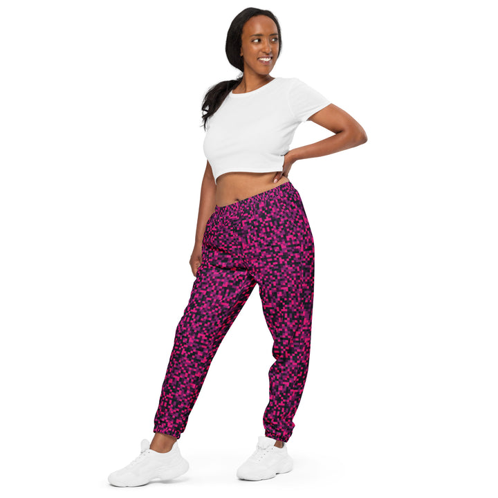 Unisex Track Pants - Pink-Black Noise