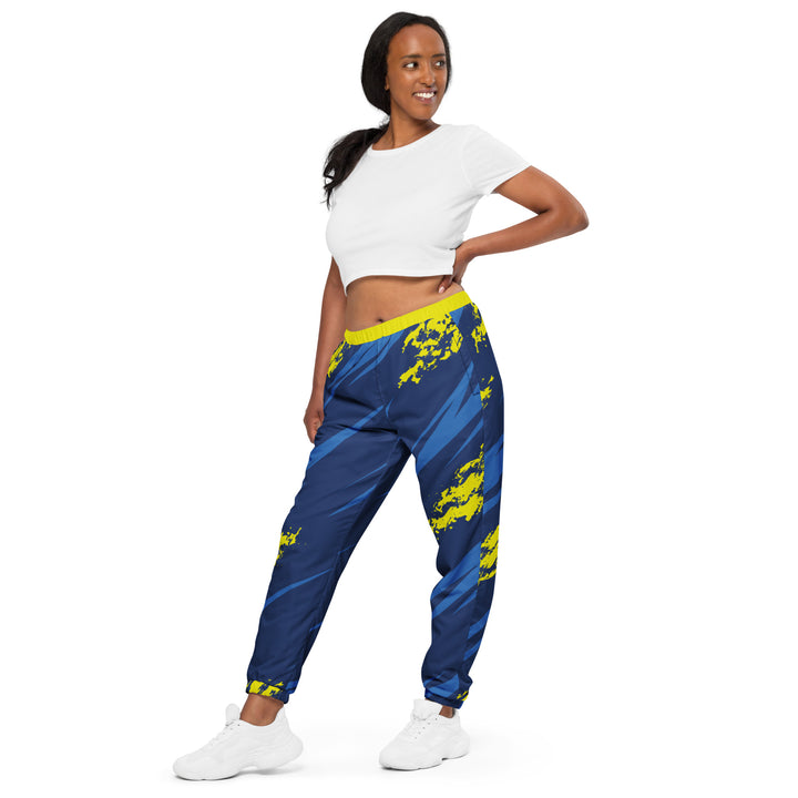 Unisex Track Pants - Blue-Yellow Storm