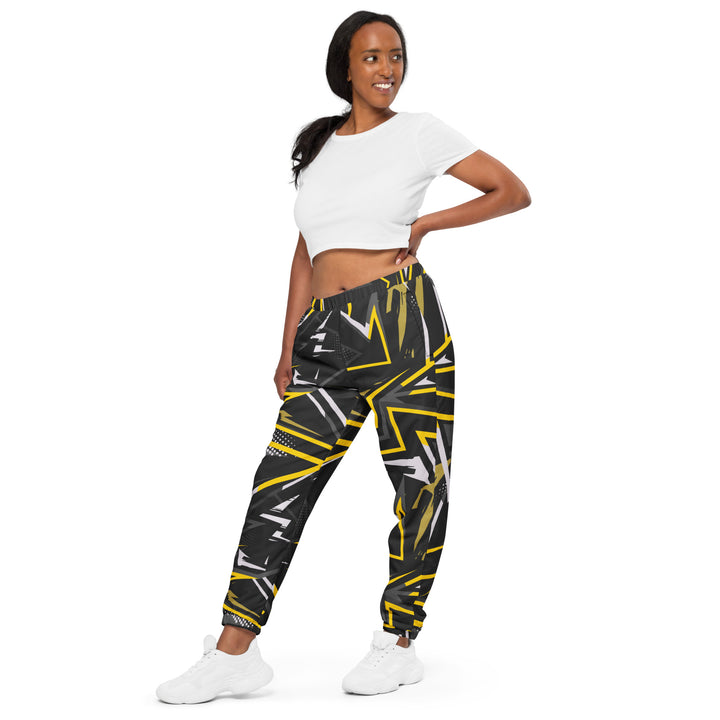 Unisex Track Pants - Black-Yellow Tension