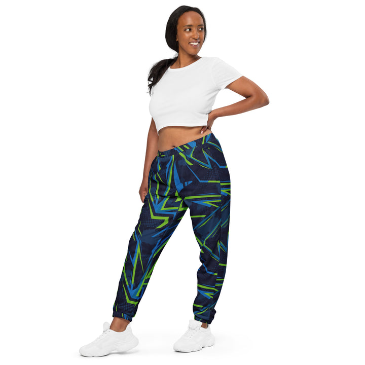 Unisex Track Pants - Green-Blue Tension