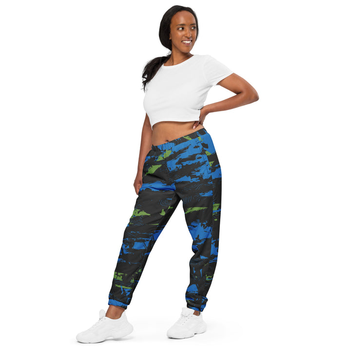 Unisex Track Pants - Black-Blue Hidden