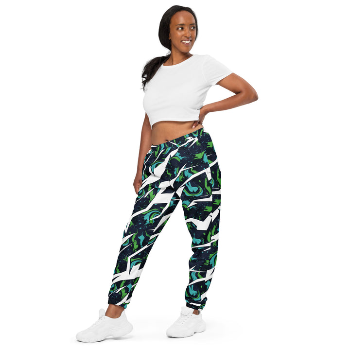 Unisex Track Pants - Black-Green Comic