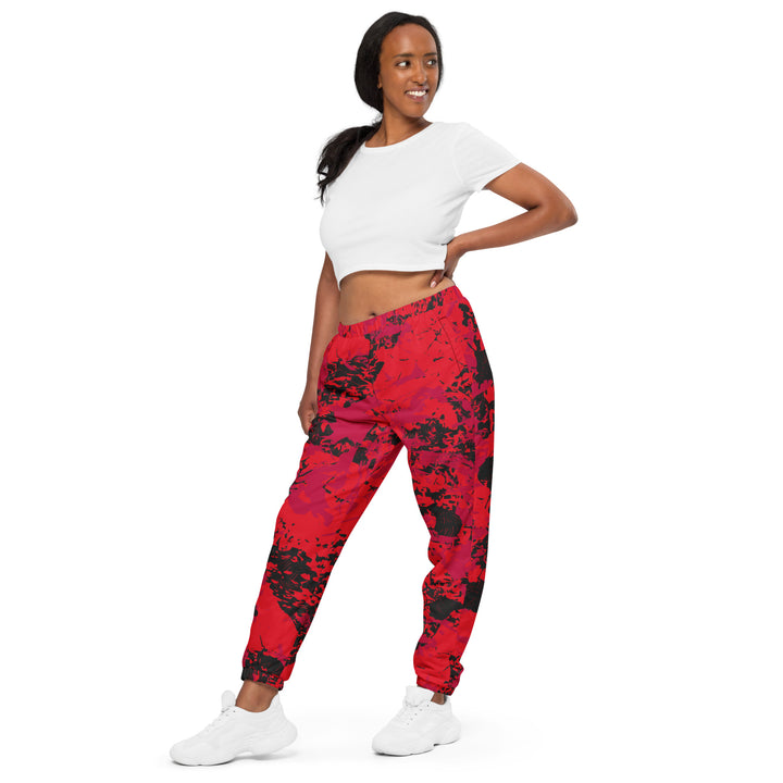 Unisex Track Pants - Red-Black Wane