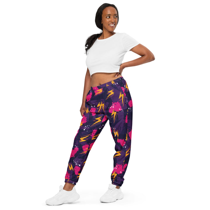 Unisex Track Pants - Pink-Orange Flash