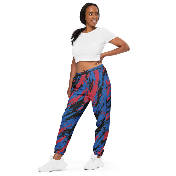 Unisex Track Pants - Black-Blue Wind