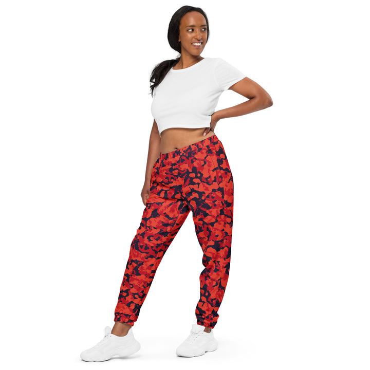 Unisex Track Pants - Red-Black Camouflage