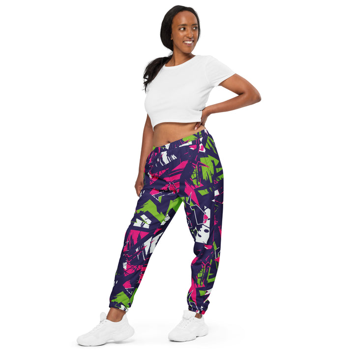 Unisex Track Pants - Green-Pink Fight