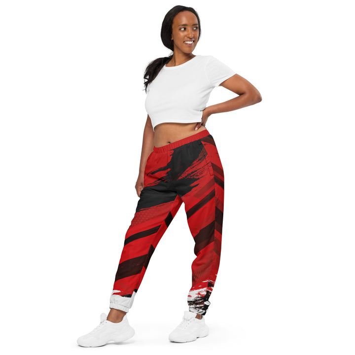 Unisex Track Pants - Black-Red Toss