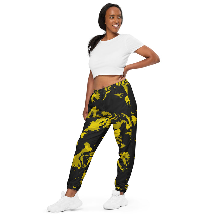 Unisex Track Pants - Black-Yellow Fighter