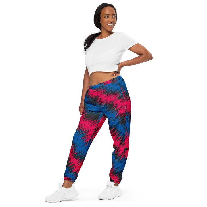 Unisex Track Pants - Blue-Red Radio