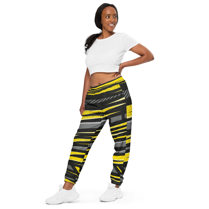 Unisex Track Pants - Black-Yellow Trail