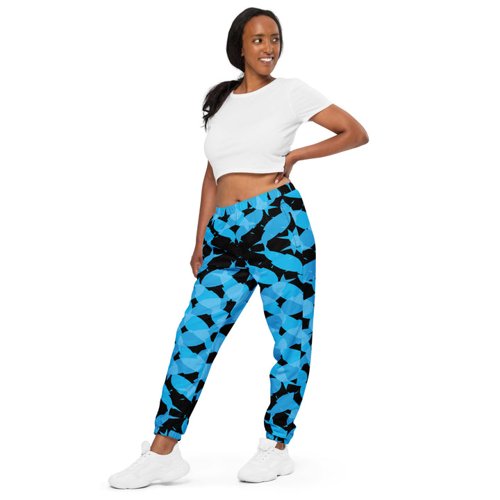 Unisex Track Pants - Blue-Black Multiply