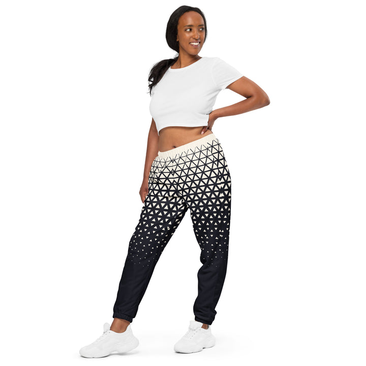 Unisex Track Pants - Black-White Fade