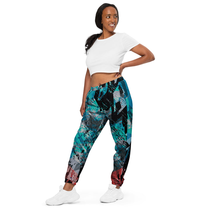 Unisex Track Pants - Blue-Red Smash