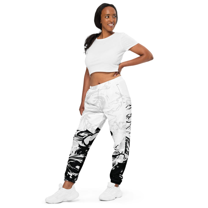 Unisex Track Pants - White-Black Ink