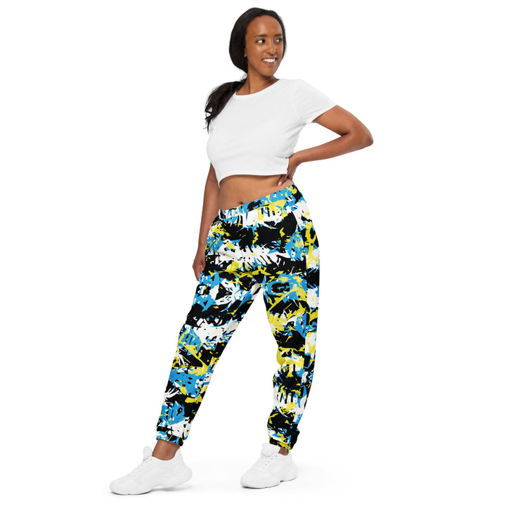 Unisex Track Pants - Blue-Yellow Mix