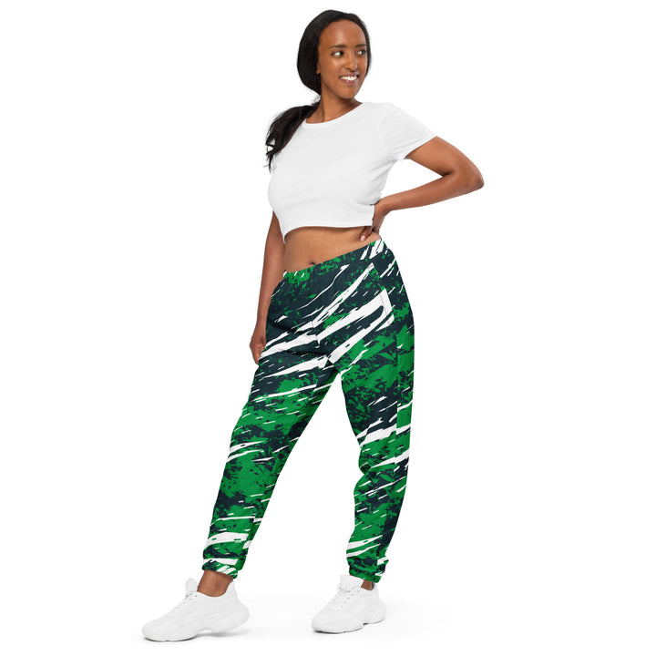 Unisex Track Pants - Green-Black Cut