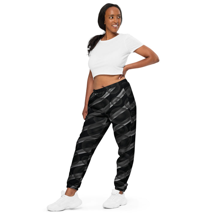 Unisex Track Pants - Black-Grey Bubble