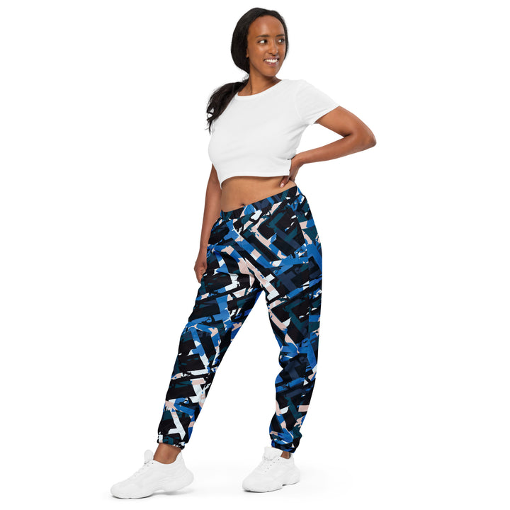 Unisex Track Pants - Black-Blue Tube