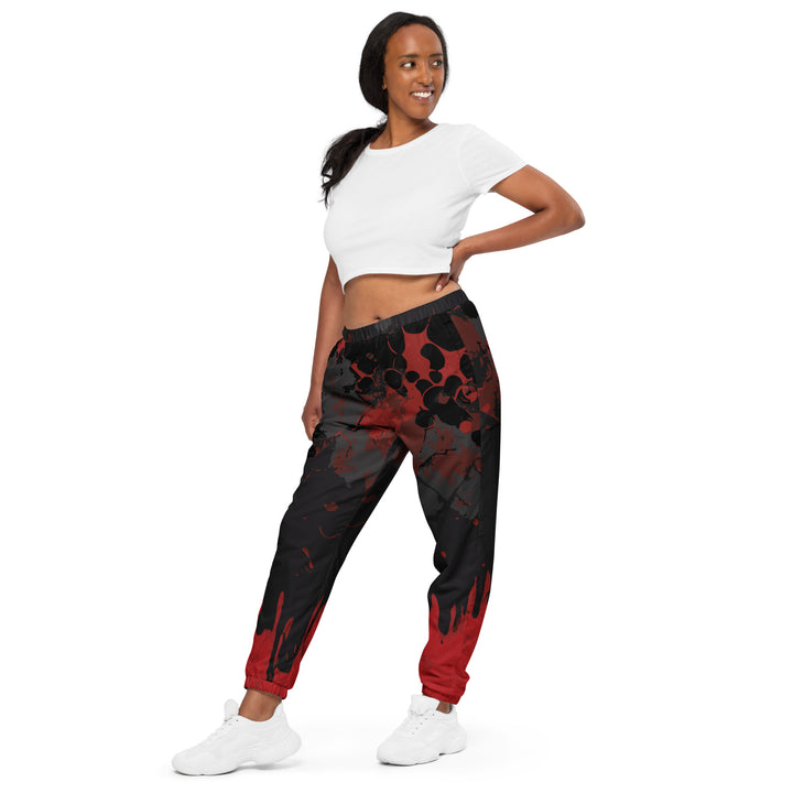 Unisex Track Pants - Black-Red Fear