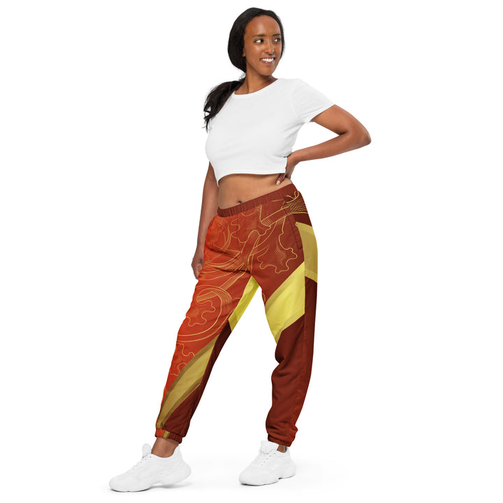 Unisex Track Pants - Red-Yellow Elegant