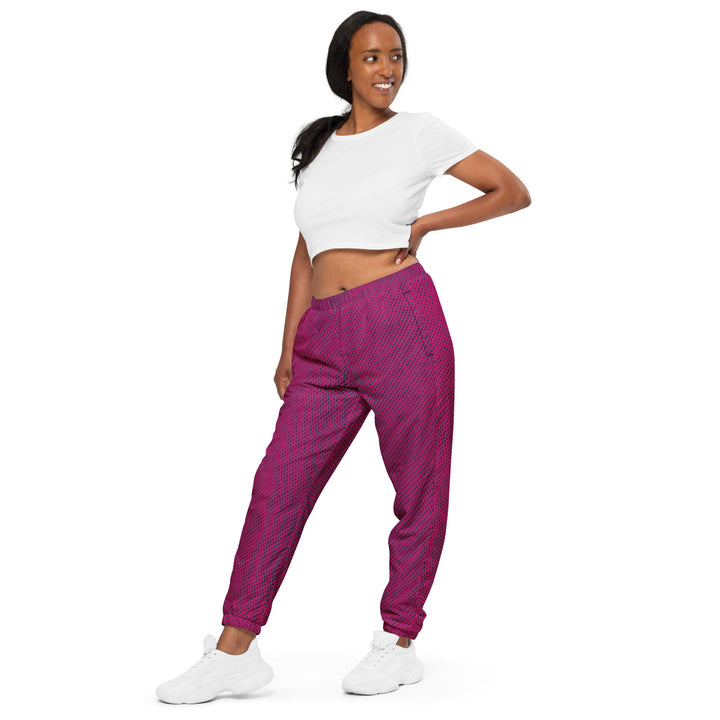 Unisex Track Pants - Pink-Black Fiber