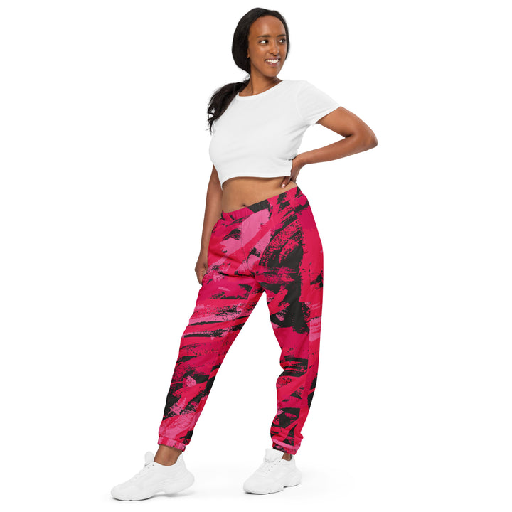 Unisex Track Pants - Pink-Black Chalk