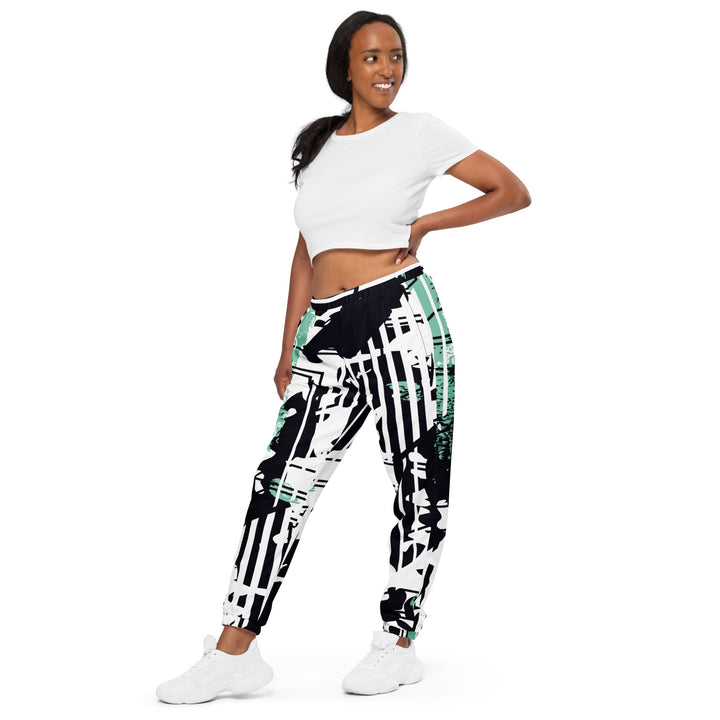 Unisex Track Pants - White-Black Track