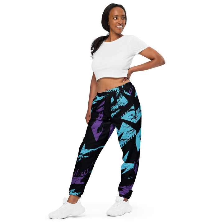 Unisex Track Pants - Blue-Purple Split