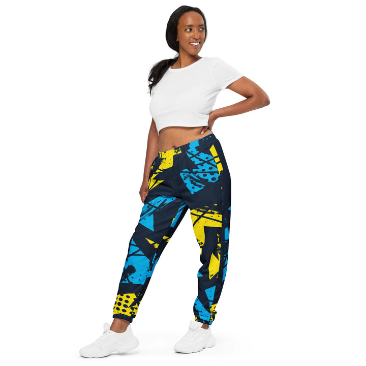 Unisex Track Pants - Yellow-Blue Graffiti