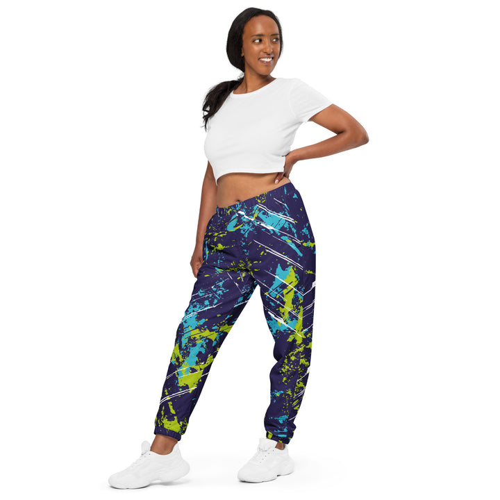 Unisex Track Pants - Blue-Green Stains