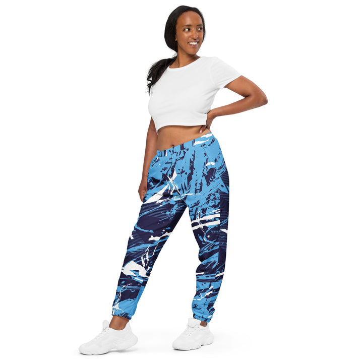 Unisex Track Pants - Blue-White Out