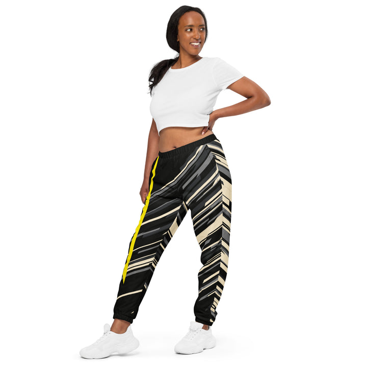 Unisex Track Pants - Black-Beige Flash