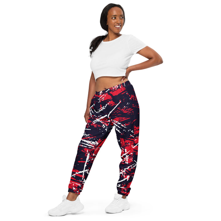 Unisex Track Pants - Black-Red Criss