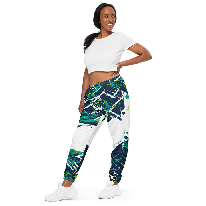 Unisex Track Pants - Green-White Bullet