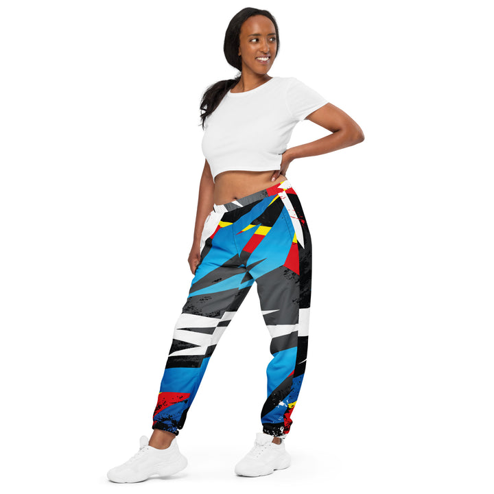 Unisex Track Pants - Black-Blue Glare