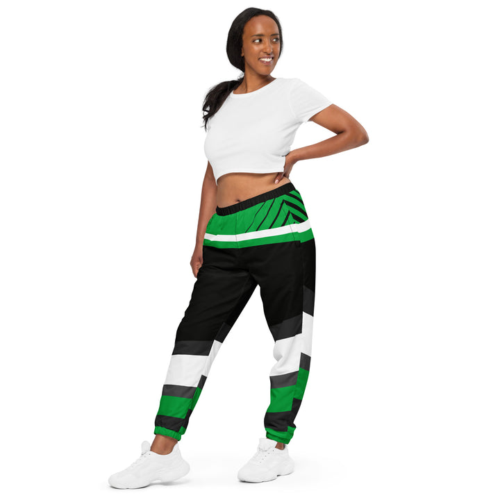 Unisex Track Pants - Black-Green Blind