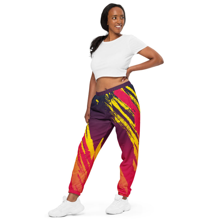 Unisex Track Pants - Red-Yellow Beam