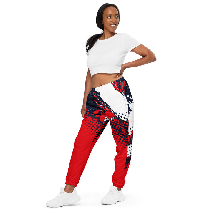 Unisex Track Pants - Red-White Splash