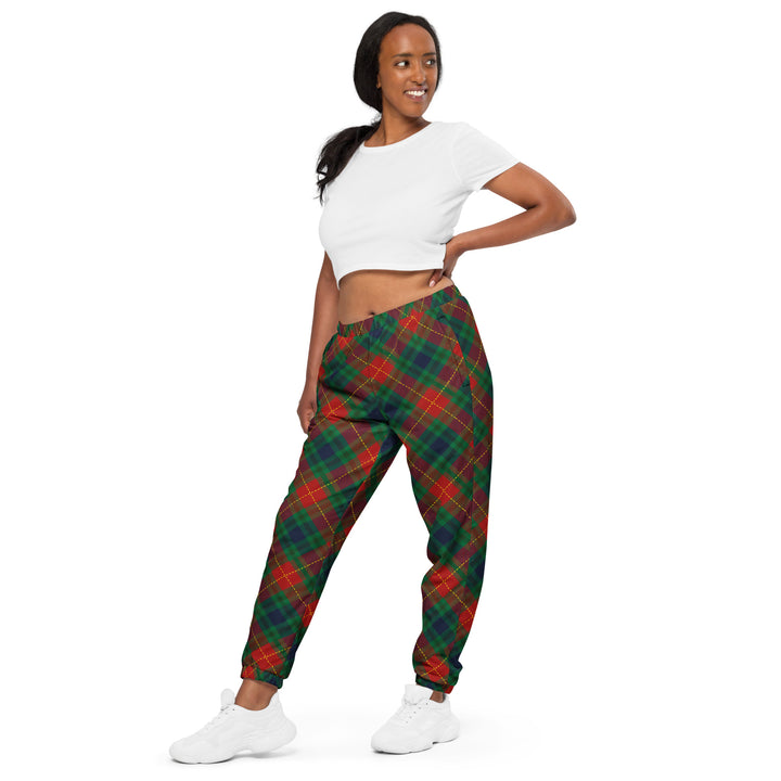 Unisex Track Pants - Green-Yellow Tartan