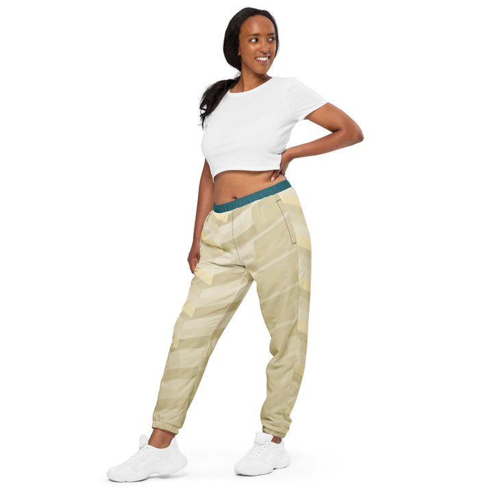 Unisex Track Pants - Beige-Green Splint