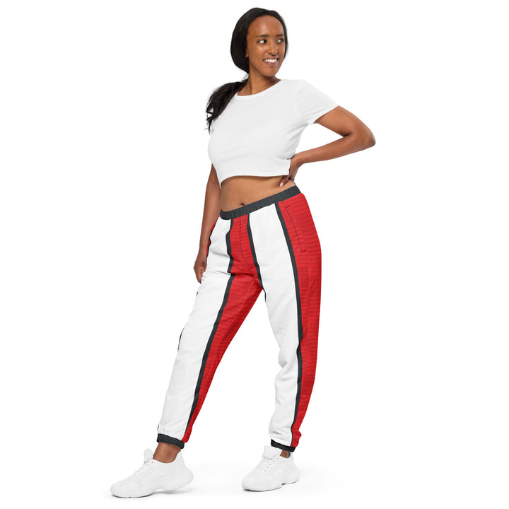 Unisex Track Pants - Red-White Bar