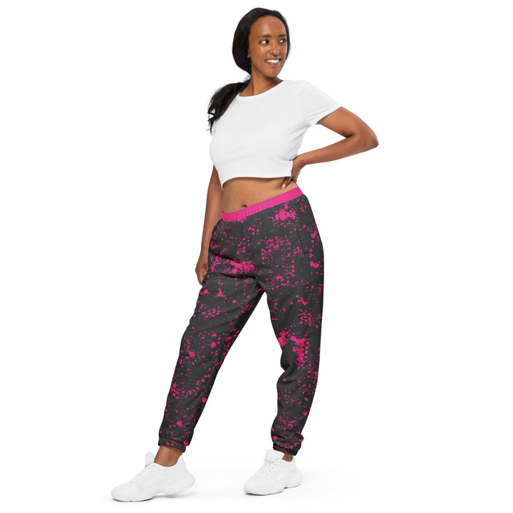 Unisex Track Pants - Grey-Pink Stains