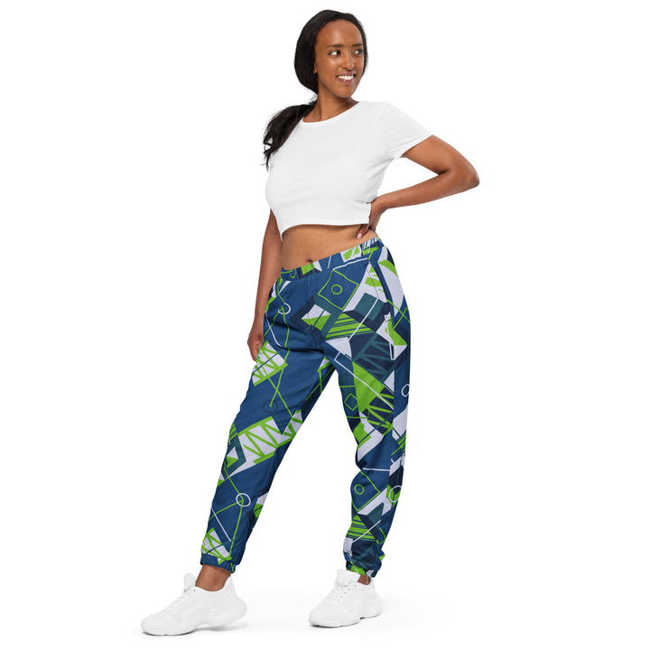 Unisex Track Pants - Blue-Green Doodle