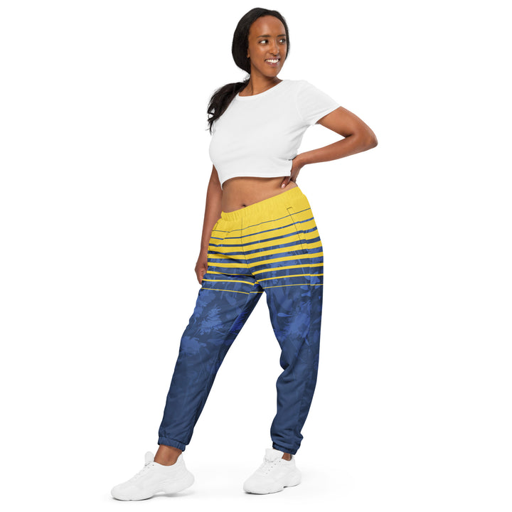 Unisex Track Pants - Blue-Yellow Deep